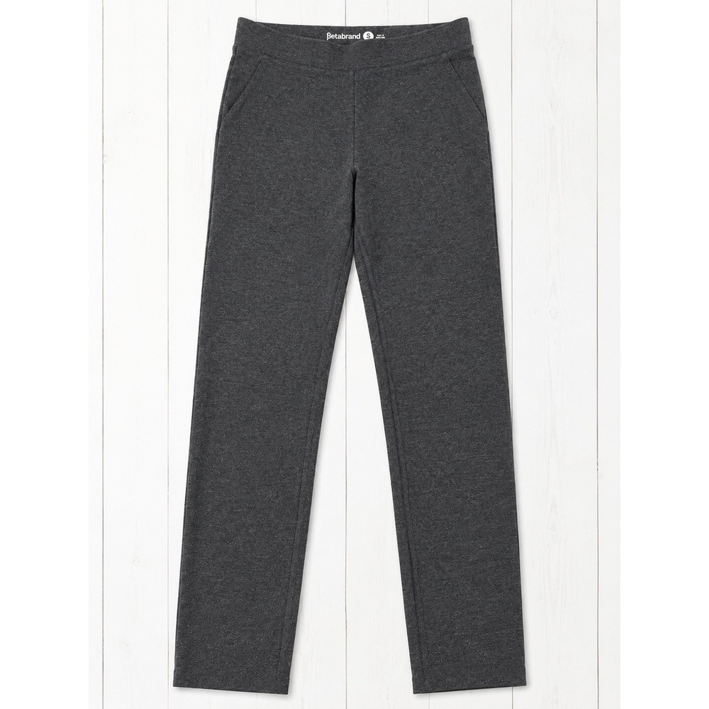 Betabrand Dress Pant Yoga Pants Straight Leg Charcoal Gray Business Small Long